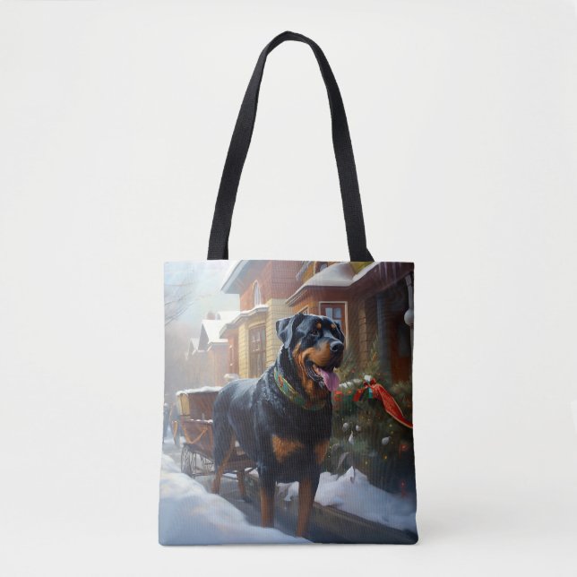 Rottweiler Christmas Festive Season Tote Bag (Front)