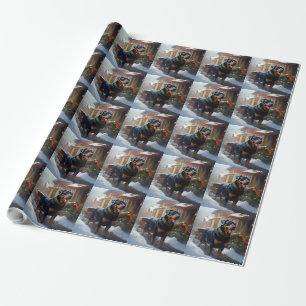Rottweiler Christmas Festive Season Wrapping Paper