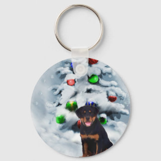 Rottweiler Christmas Gifts Keychain