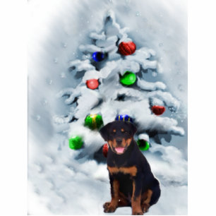 Rottweiler Christmas Gifts Statuette