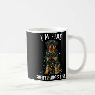 Rottweiler Christmas I'm Fine Everything Is Fine Coffee Mug