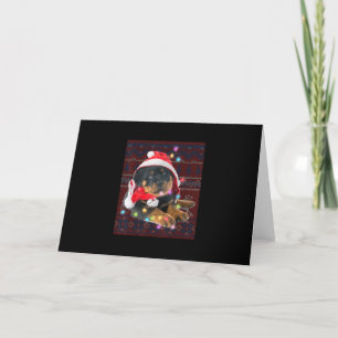 Rottweiler Christmas Lights Ugly Sweater Dog Lover Holiday Card