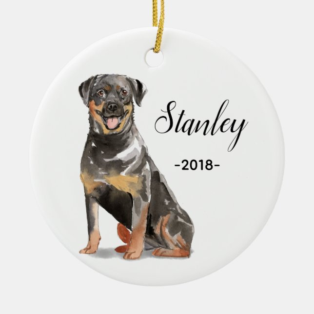 Rottweiler Christmas ornament (Front)
