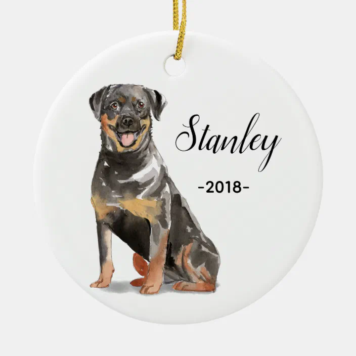 Can Be From Your Photo and Personalized with Name Rottweiler Rottie Dog Hand Painted Christmas Tree Topper Star 