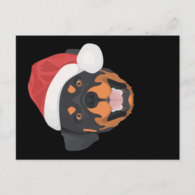 Rottweiler Christmas Postcard (Front)