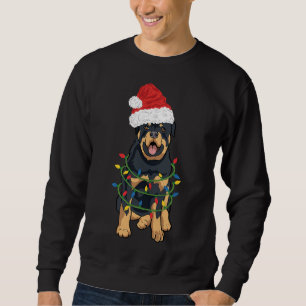 Rottweiler Christmas Rottweiler In Santa Hat And L Sweatshirt