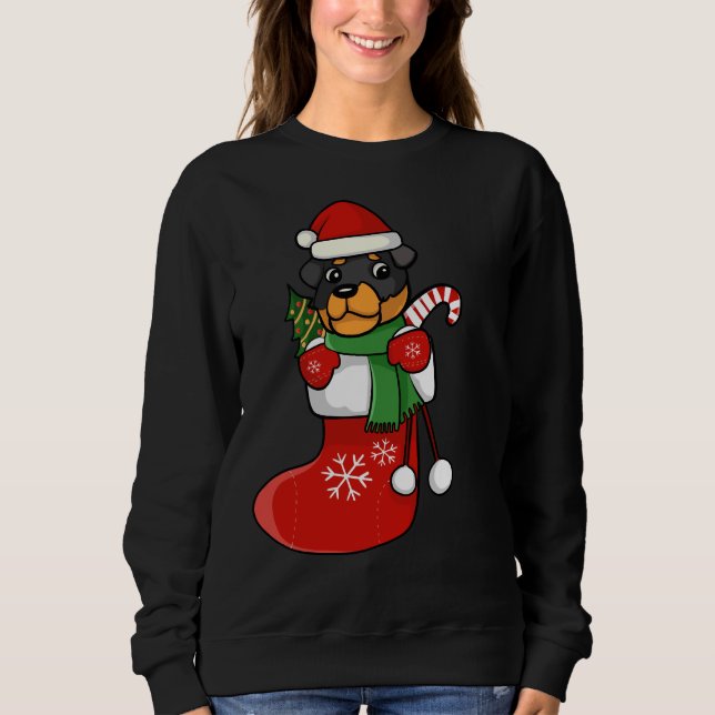 Rottweiler Christmas Stocking Sweatshirt (Front)