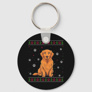 Rottweiler Christmas Sweater Xmas Pet Animal Dog L Keychain