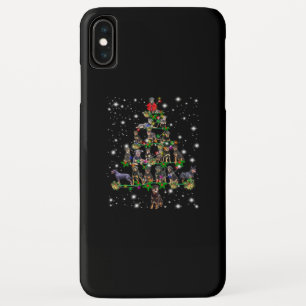 Rottweiler Christmas Tree Covered By Flashlight iPhone XS Max Case