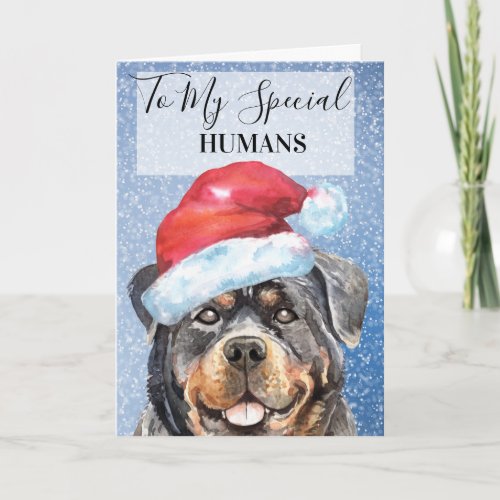 Rottweiler Christmas wish to humans cute Card
