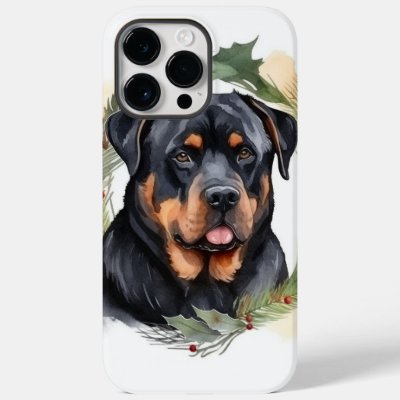 Rottweiler Christmas Wreath Festive Pup Case-Mate iPhone 14 Pro Max Case