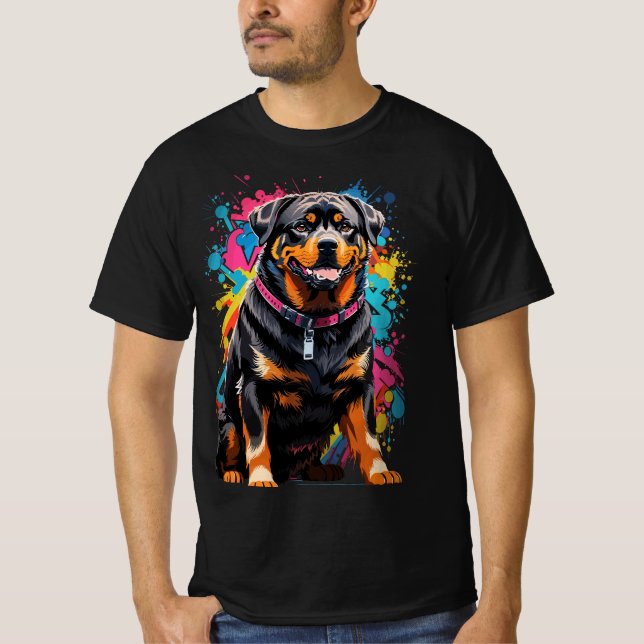 Rottweiler Color Art T-Shirt (Front)
