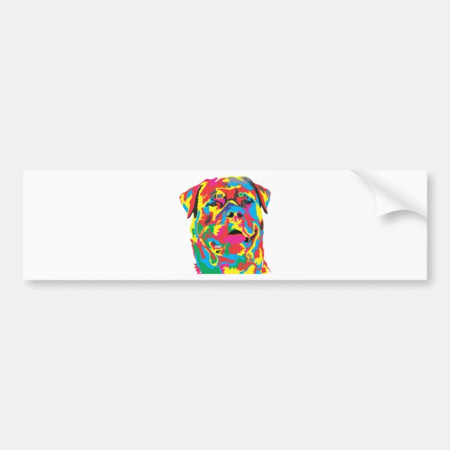 rottweiler color bumper sticker (Front)