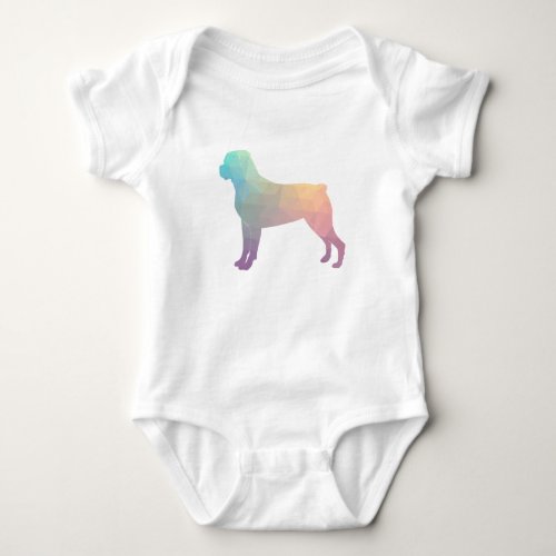 Rottweiler Colorful Geometric Pattern Silhouette Baby Bodysuit