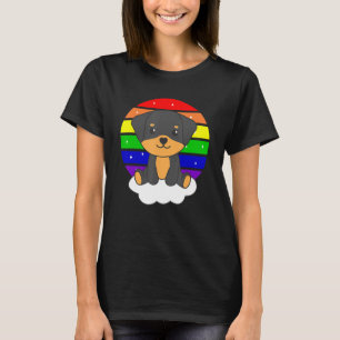 Rottweiler Colorful Rainbow For Kids Cute Dog T-Shirt