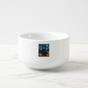 Rottweiler Cute Dog Halloween Jack O Lantern Pumpk Soup Mug