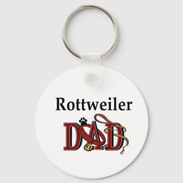 Rottweiler Dad Gifts Keychain (Front)