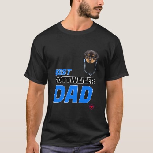 Rottweiler Dad in Pocket Puppy dog Lover Cute T_Shirt