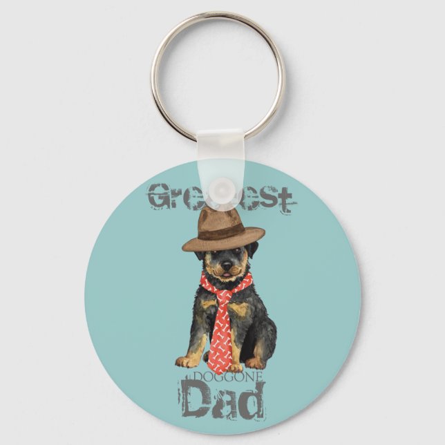 Rottweiler Dad Keychain (Front)