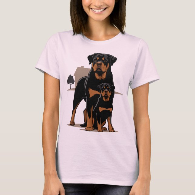 Rottweiler Dad - Protection - Son - Home - Family T-Shirt (Front)