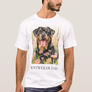 Rottweiler Dad T-Shirt – Watercolor Dog Lover Gift