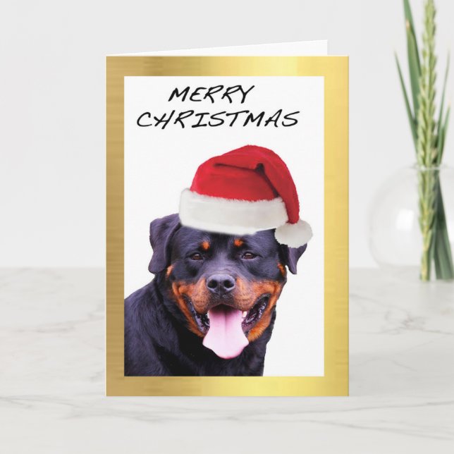 "Rottweiler" design Christmas cards (Front)