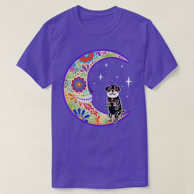 Rottweiler Dia de Los Muertos Skeleton  T-Shirt (Design Front)