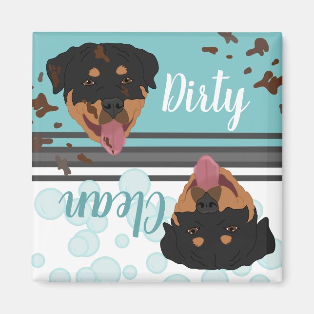 Rottweiler Dirty/Clean Dishwasher Magnet (Front)