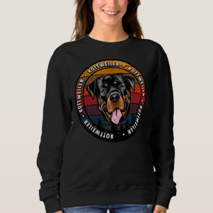 Rottweiler Distressed Sunset Retro Dog Face 25 Sweatshirt