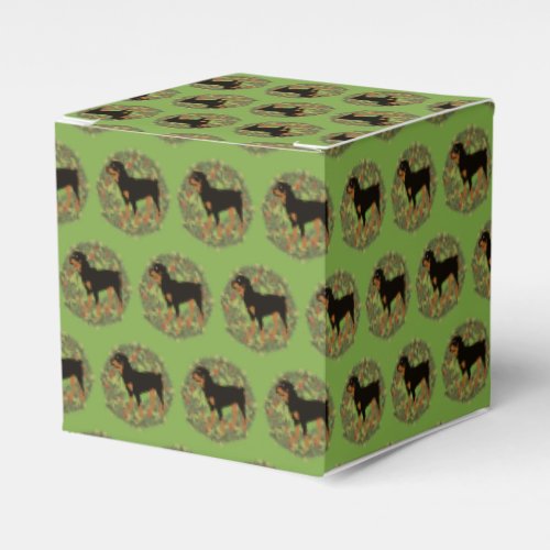 Rottweiler Docked Dog _ Wreath Favor Boxes