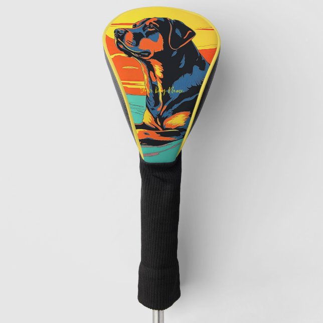 Rottweiler Dog 003 - Bruno Pokopen Golf Head Cover (Front)