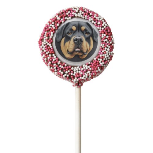 Rottweiler Dog 3D Inspired Chocolate Covered Oreo Pop