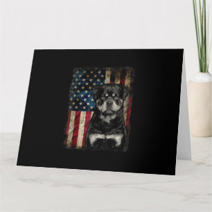 rottweiler dog 4th of july american flag patriotic card