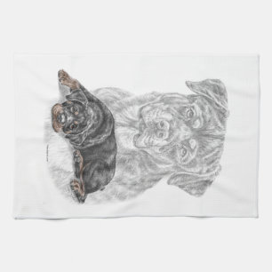 Rottweiler Dog Art Kitchen Towel