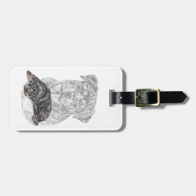 Rottweiler Dog Art Luggage Tag (Front Horizontal)