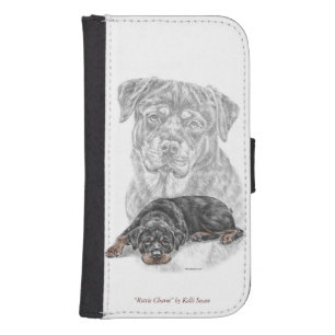 Rottweiler Dog Art Galaxy S4 Wallet Case