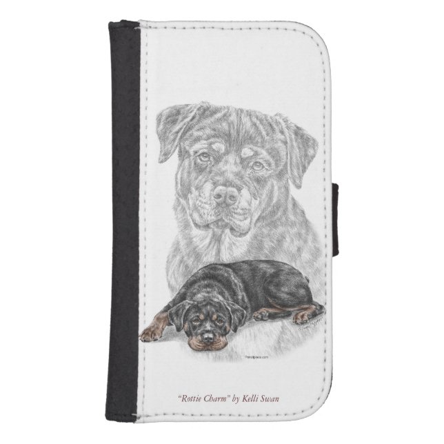 Rottweiler Dog Art Samsung Galaxy Wallet Case (Front)