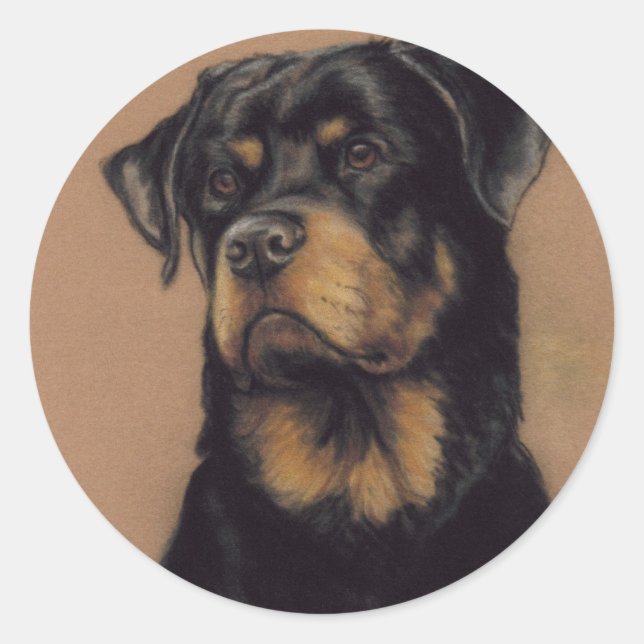 "Rottweiler" Dog Art Sticker (Front)