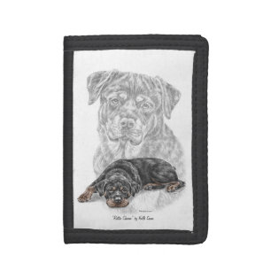 Rottweiler Dog Art Tri-fold Wallet