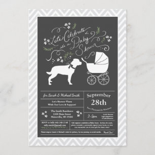 Rottweiler Dog Baby Shower Gender Neutral Rotty Invitation