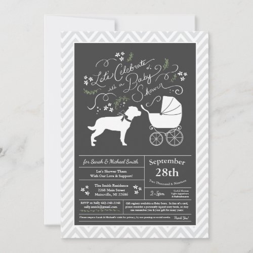 Rottweiler Dog Baby Shower Gender Neutral Rotty Invitation
