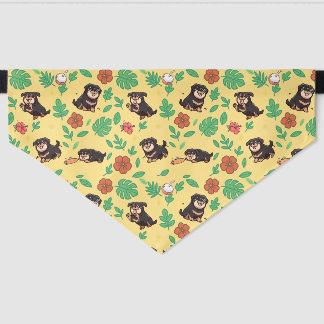 Rottweiler Dog Bandana with Summer Floral Kawaii Pet Bandana Collar