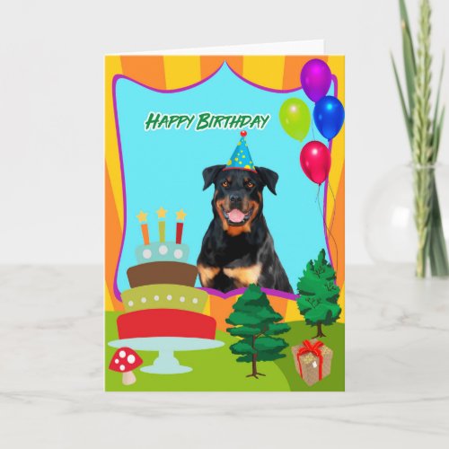 Rottweiler Dog Birthday Card