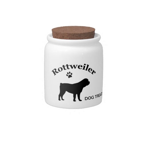 Rottweiler dog black silhouette dog treats jar