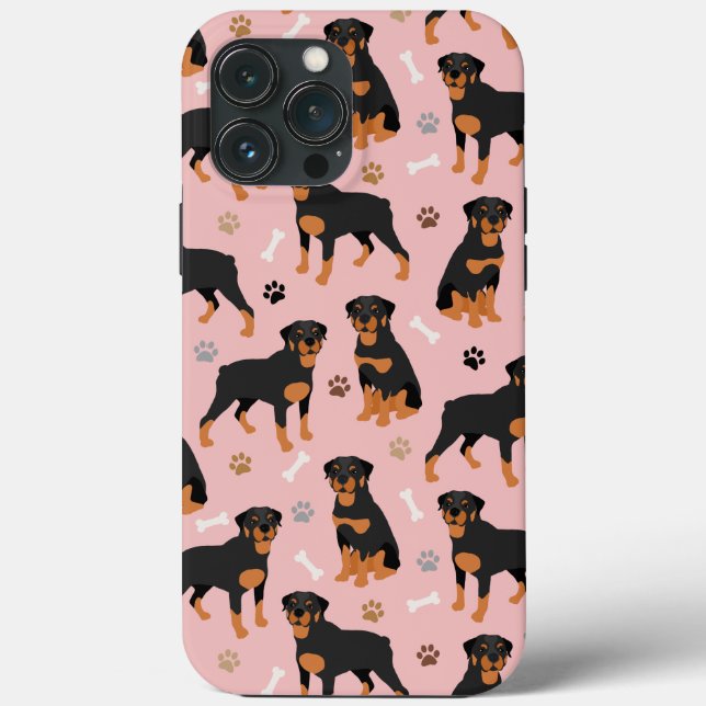 Rottweiler Dog Bones and Paws Case-Mate iPhone Case (Back)