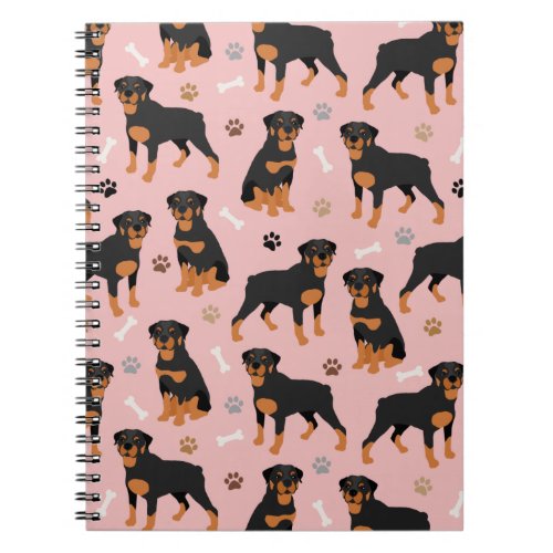 Rottweiler Dog Bones and Paws Notebook