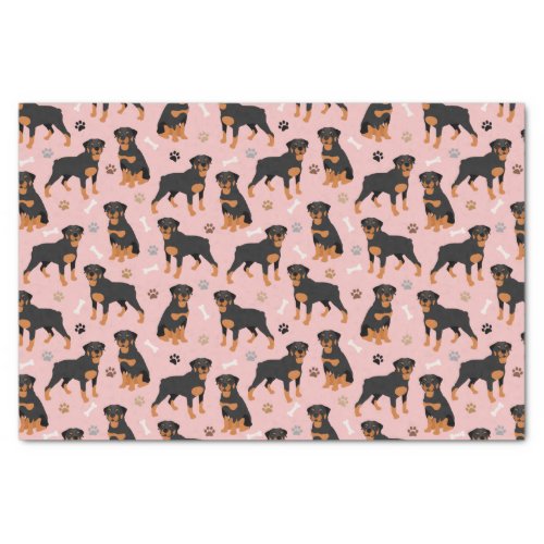 Rottweiler Dog Bones and Paws Tissue Paper
