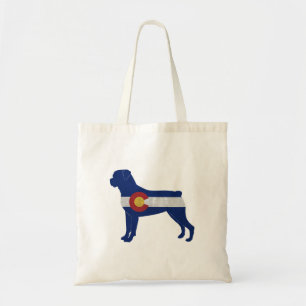 Rottweiler Dog Breed Colorado Flag Silhouette Tote Bag