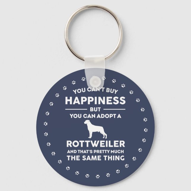 Rottweiler Dog Breed Happiness Keychain (Front)