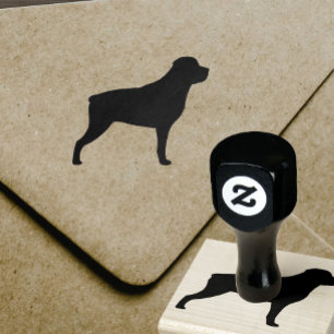 Rottweiler Dog Breed Silhouette Rubber Stamp